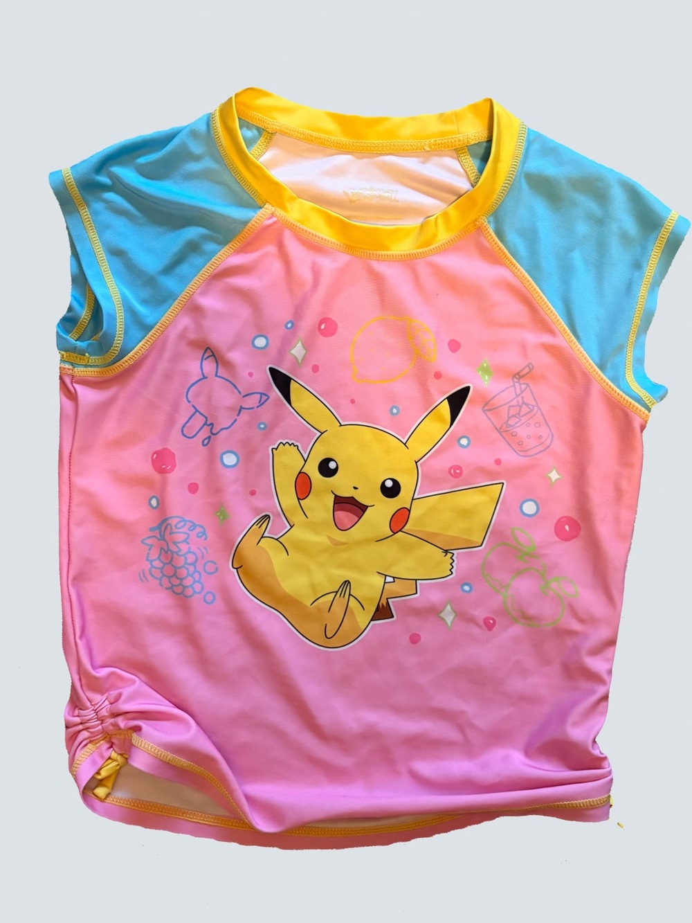 Pikachu Pink & Blue Kids Swim Set Pokémon Tankini rash guard - Picture 2 of 4